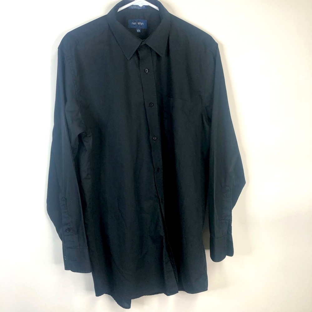 Neil Allyn black dress shirt collared button down long sleeved L 34/35